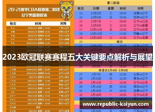 2023欧冠联赛赛程五大关键要点解析与展望 2023欧冠联赛赛程五大关键要点解析与展望